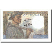 France, 10 Francs, 10 F 1941-1949 ''Mineur'', 1944, 1944-06-22, SUP+