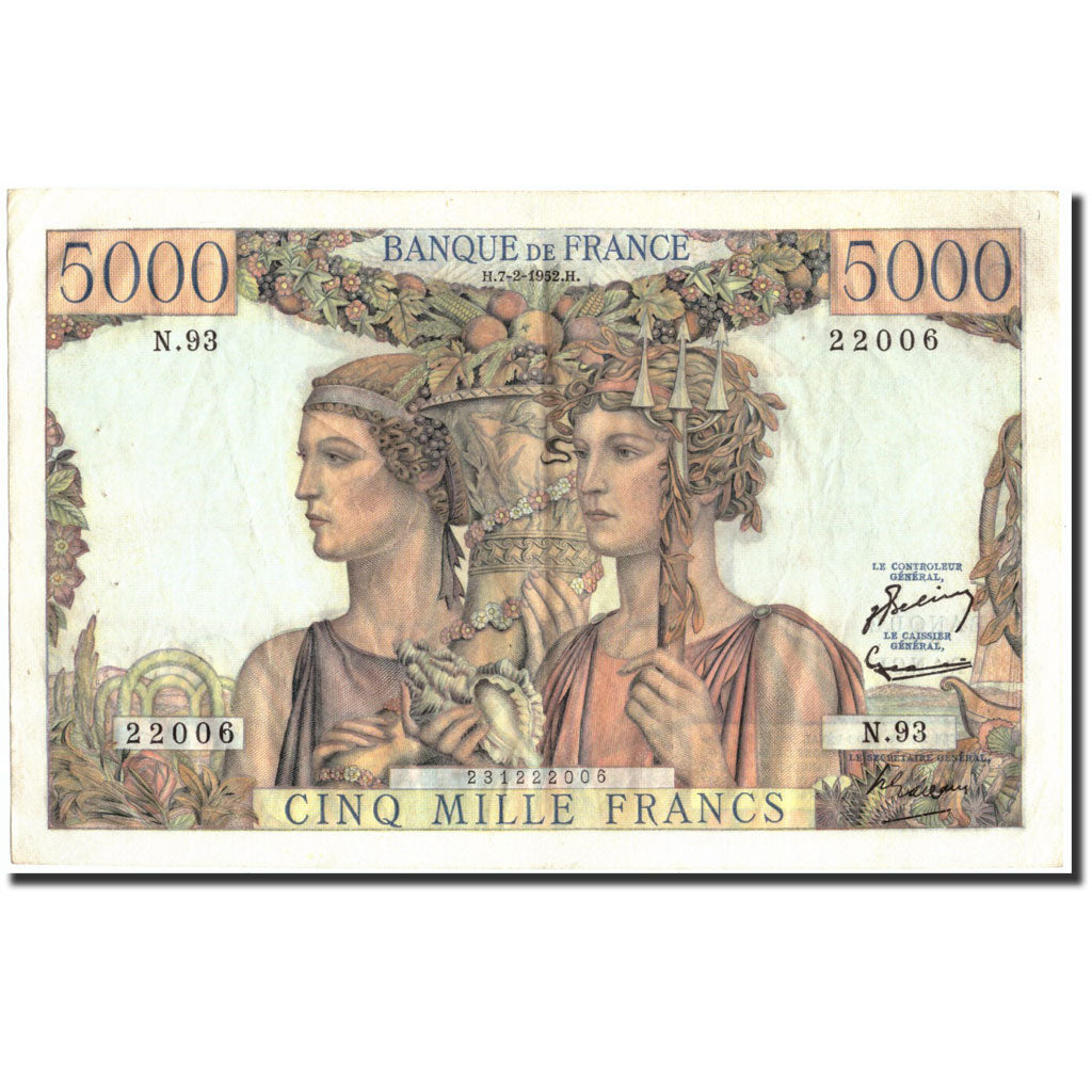 Frankreich, 5000 Francs, 5 000 F 1949-1957 ''Terre et Mer'', 1952, 1952-02-07