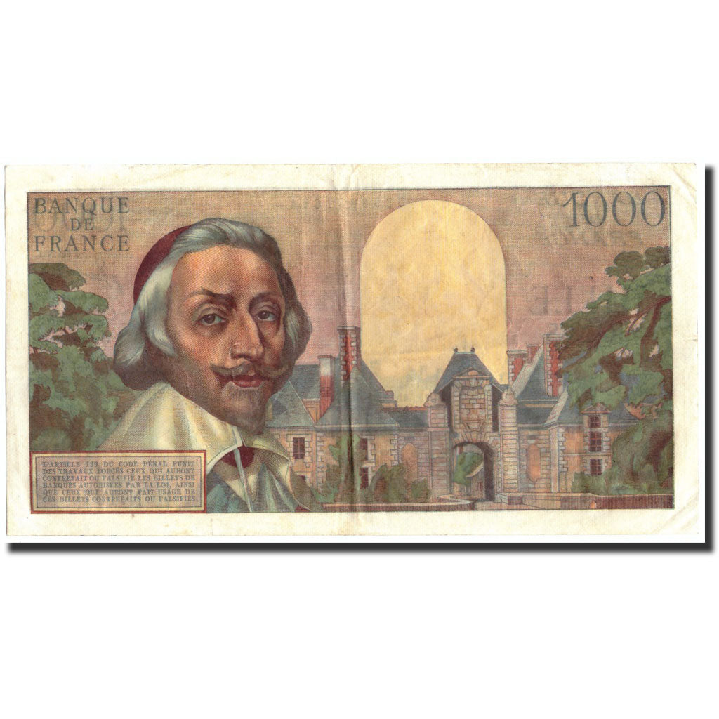 France, 1000 Francs, 1 000 F 1953-1957 ''Richelieu'', 1955, 1955-06-02