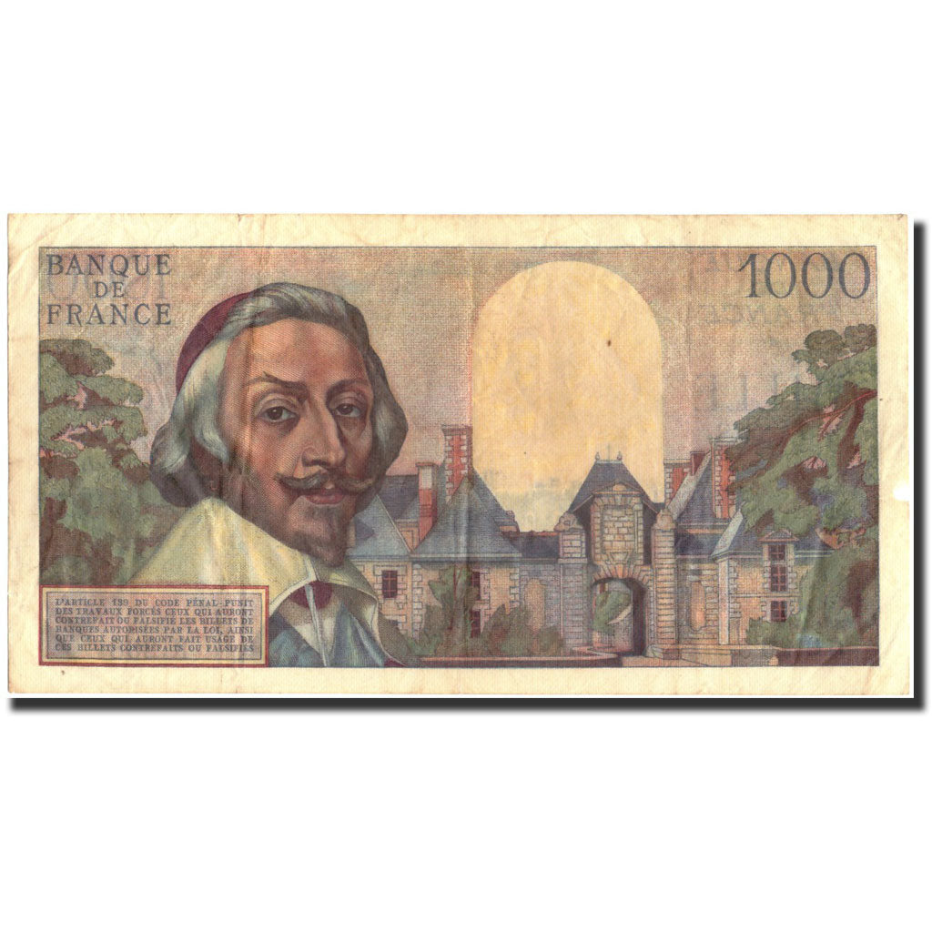 France, 1000 Francs, 1 000 F 1953-1957 ''Richelieu'', 1956, 1956-07-05
