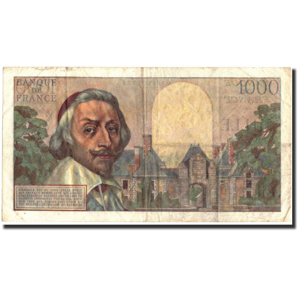 France, 1000 Francs, 1 000 F 1953-1957 ''Richelieu'', 1955, 1955-04-07