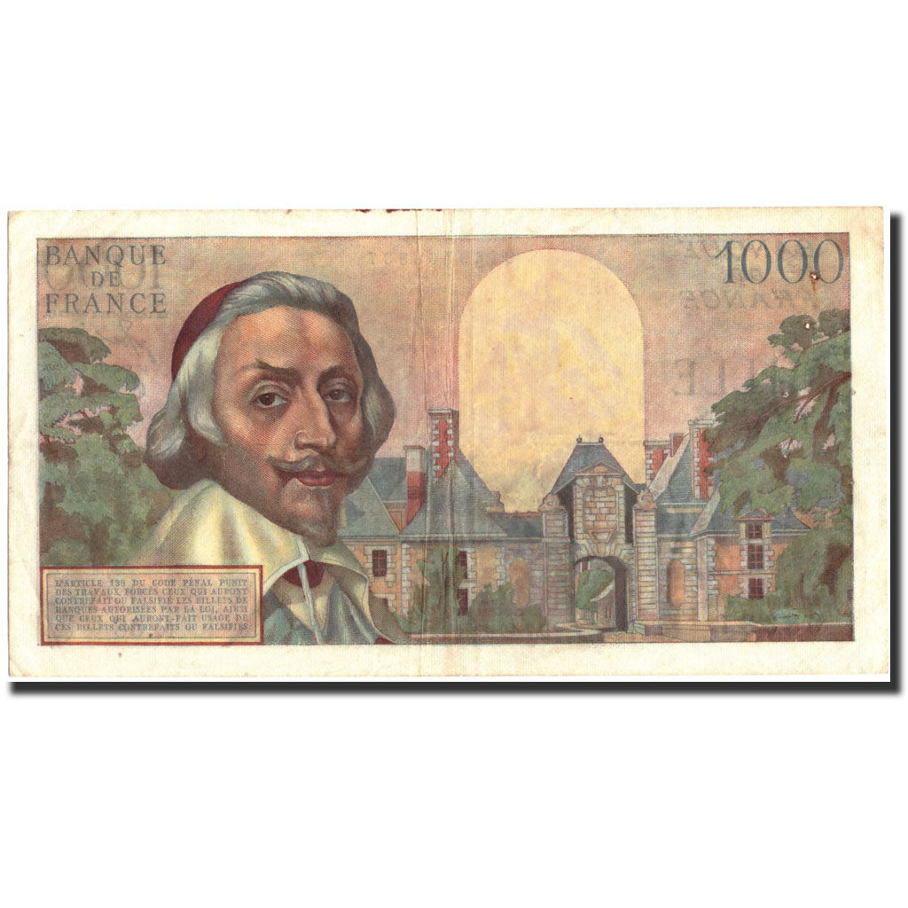 France, 1000 Francs, 1 000 F 1953-1957 ''Richelieu'', 1954, 1954-10-07
