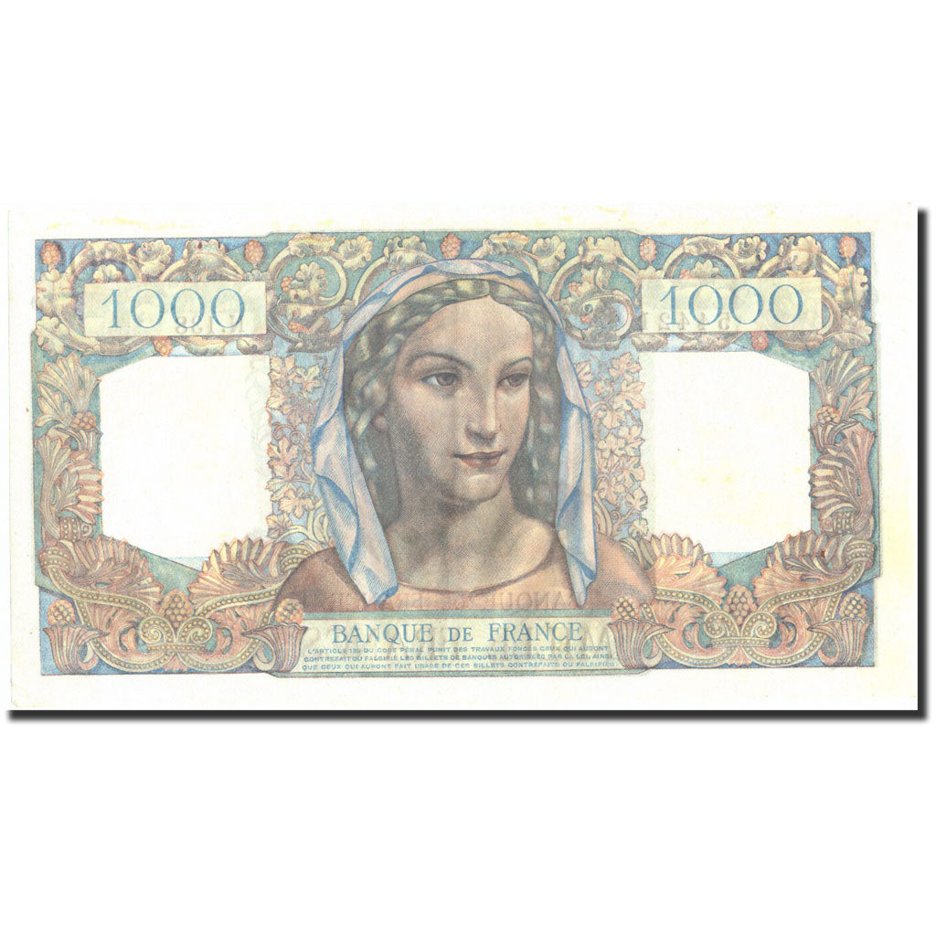 Francia, 1000 Francs, 1 000 F 1945-1950 ''Minerve et Hercule'', 1945
