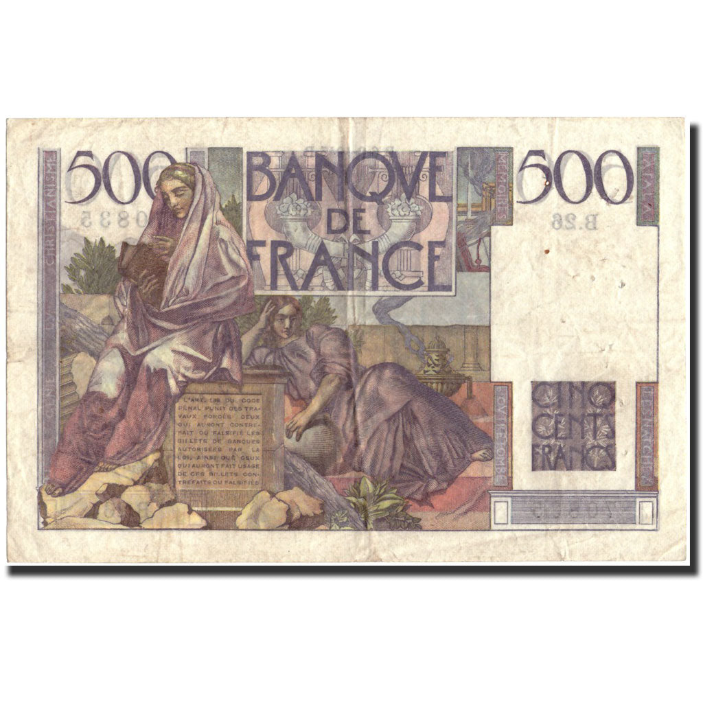 France, 500 Francs, 500 F 1945-1953 ''Chateaubriand'', 1945, 1945-09-06, TTB