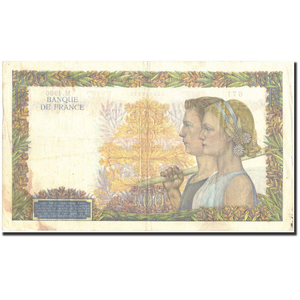 Frankrijk, 500 Francs, 500 F 1940-1944 ''La Paix'', 1942, 1942-03-19, TTB