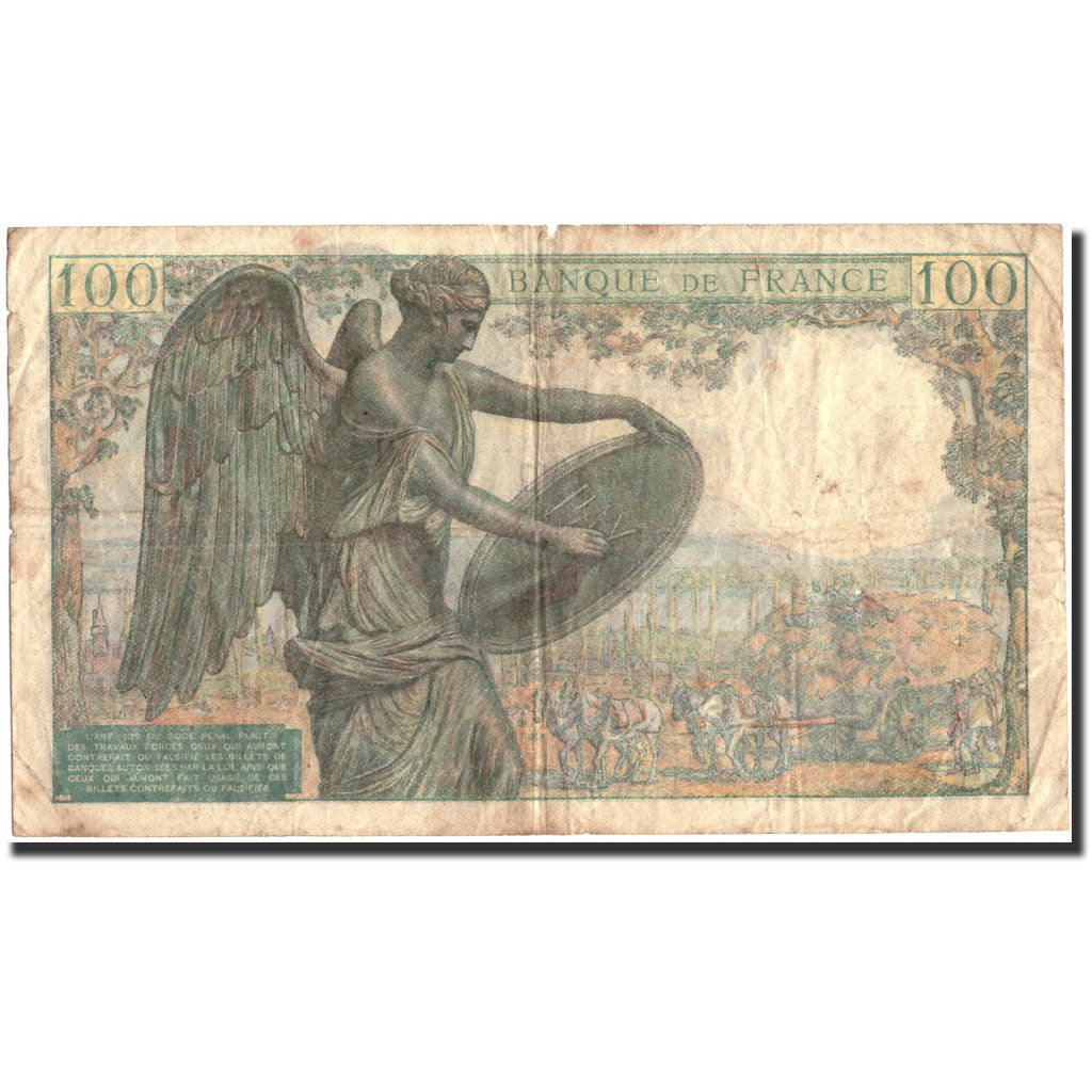 France, 100 Francs, 100 F 1942-1944 ''Descartes'', 1942, KM:101a, 1942-05-15