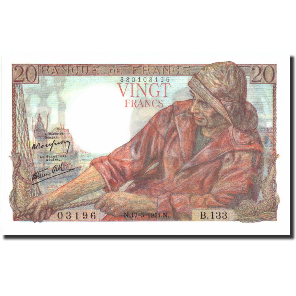 France, 20 Francs, 20 F 1942-1950 ''Pêcheur'', 1944, 1944-05-17, UNC(65-70)