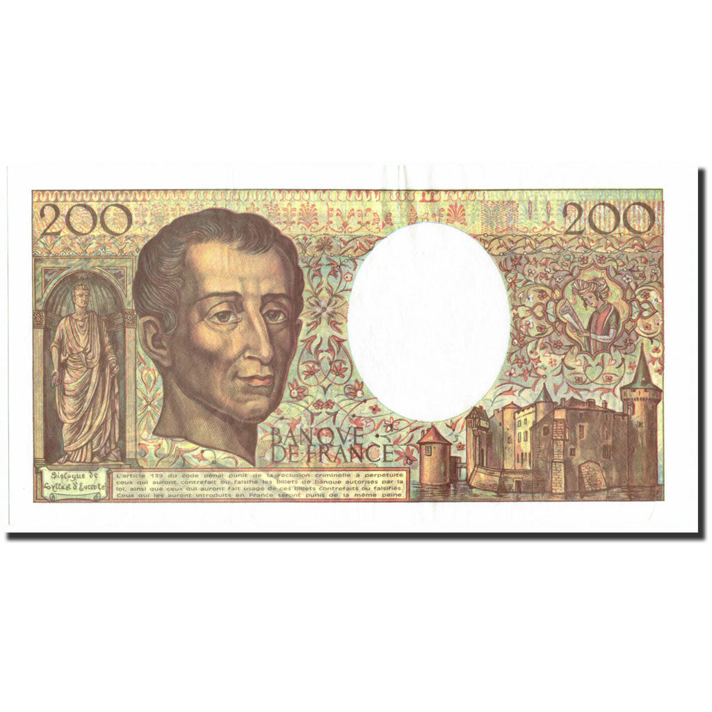 Francja, 200 Francs, Montesquieu, 1992, 1992, AU(50-53), Fayette:70.12c, KM:155e