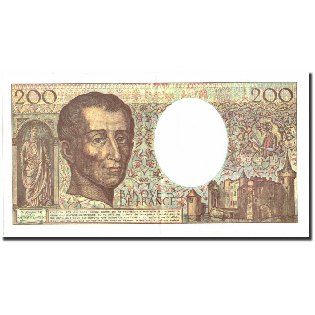 France, 200 Francs, 200 F 1981-1994 ''Montesquieu'', 1990, KM:155d, 1990