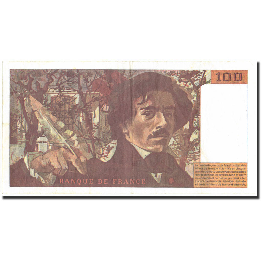 France, 100 Francs, 100 F 1978-1995 ''Delacroix'', 1994, 1994, EF(40-45)