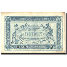 France, 50 Centimes, 1917-1919 Army Treasury, 1917, 1917, EF(40-45)