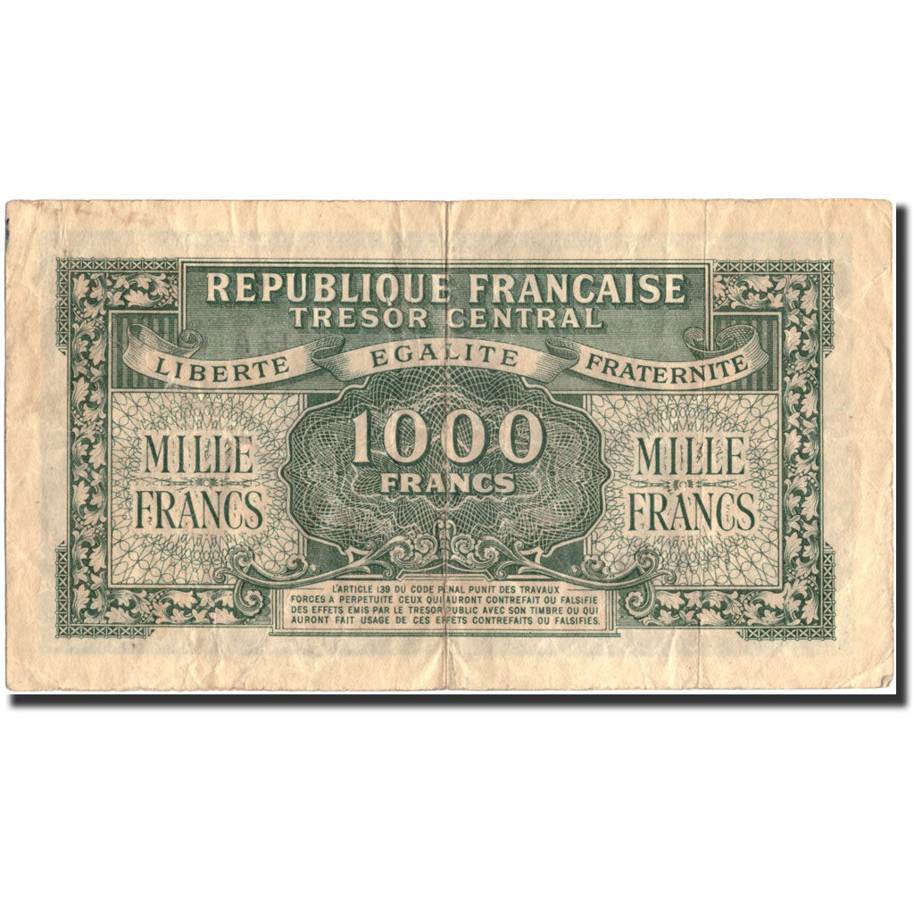 France, 1000 Francs, 1943-1945 Marianne, 1945, 1945, TTB, Fayette:VF 12.1