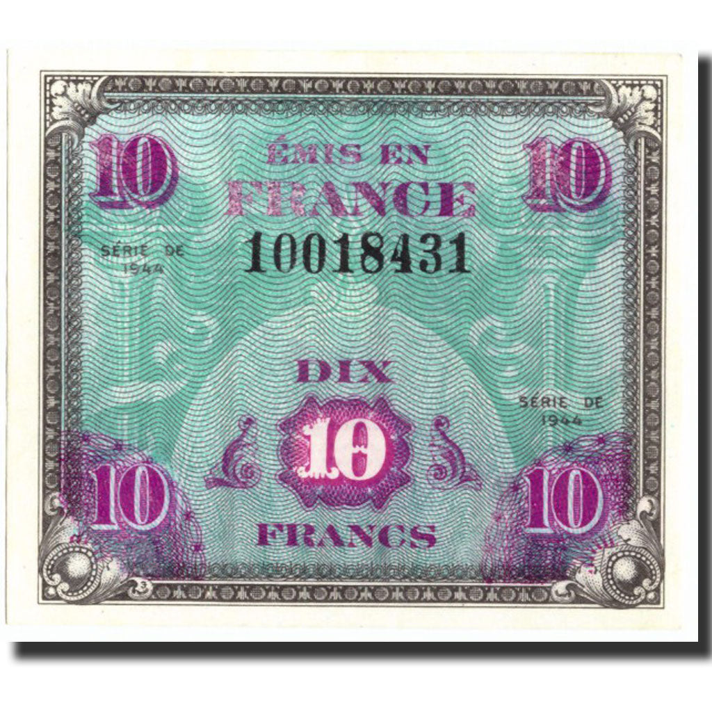 France, 10 Francs, 1944 Flag/France, 1944, 1944, EF(40-45), Fayette:VF18.1
