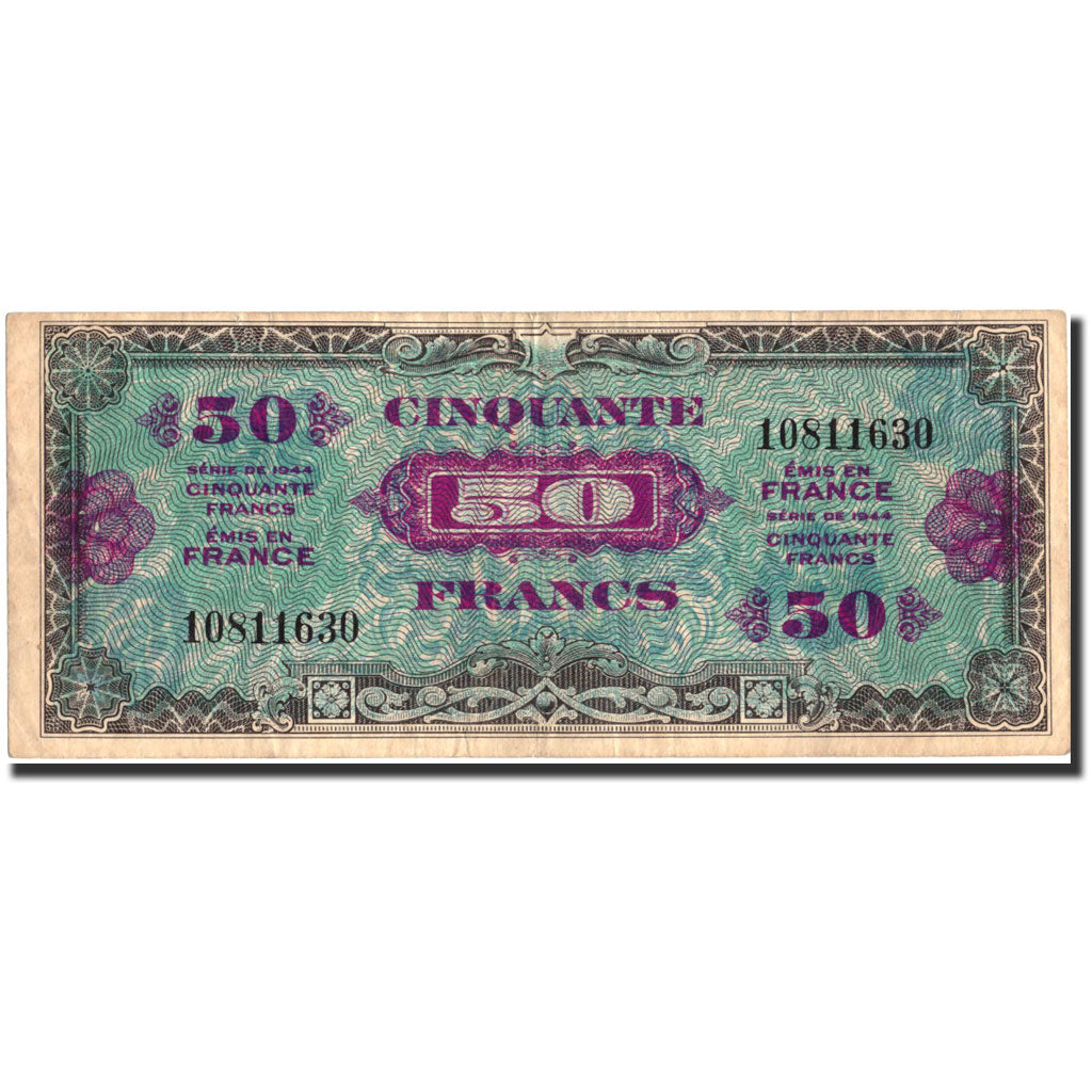 Frankreich, 50 Francs, 1944 Flag/France, 1944, 1944, S+, Fayette:VF 19.1