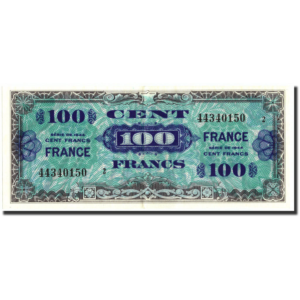France, 100 Francs, 1945 Verso France, 1945, 1945, UNC(60-62), Fayette:VF25.2
