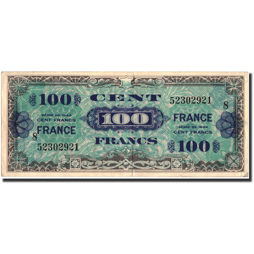 France, 100 Francs, 1945 Verso France, 1945, 1945, TTB, Fayette:VF25.8, KM:123c