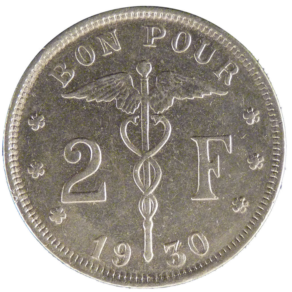 Albert Ier, Belgique, 2 Francs Type Bonnetain