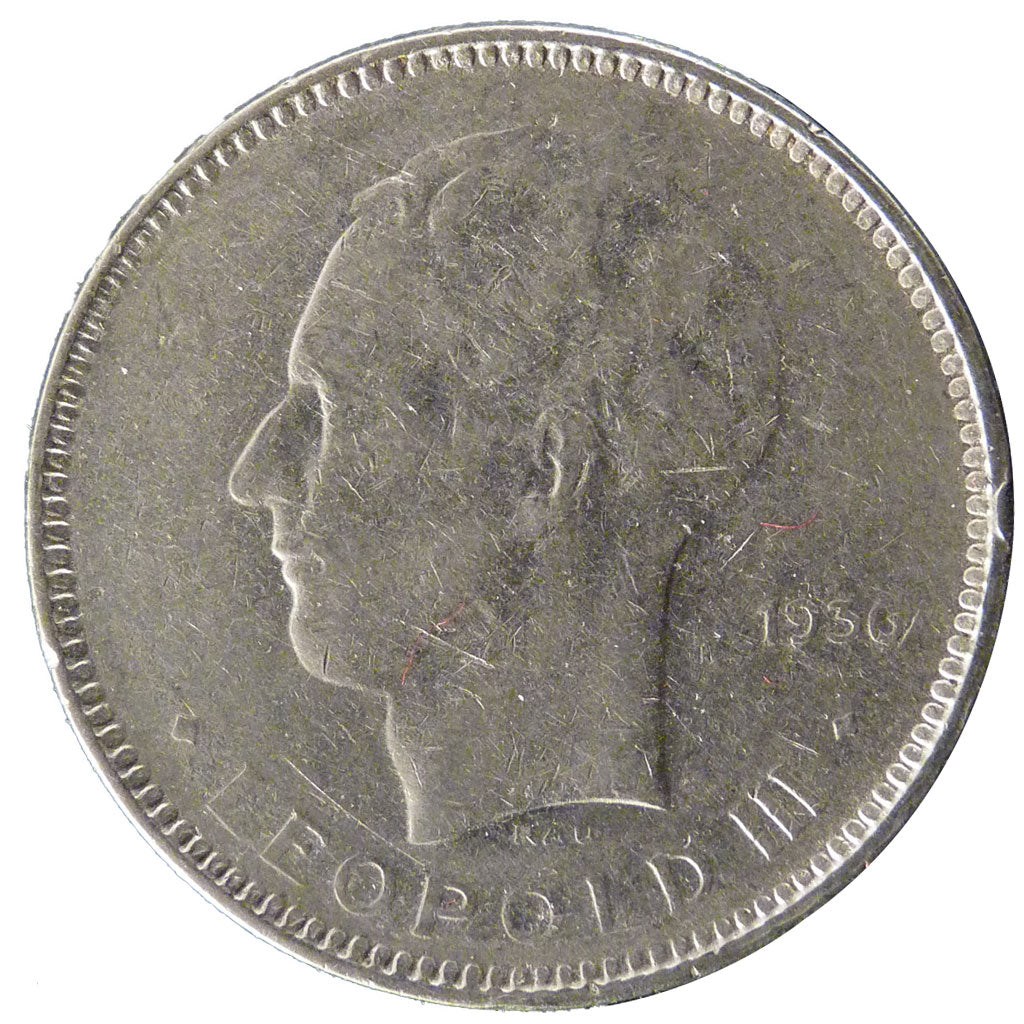 Belgio, 5 Francs, 5 Frank, 1936, BB, Nichel