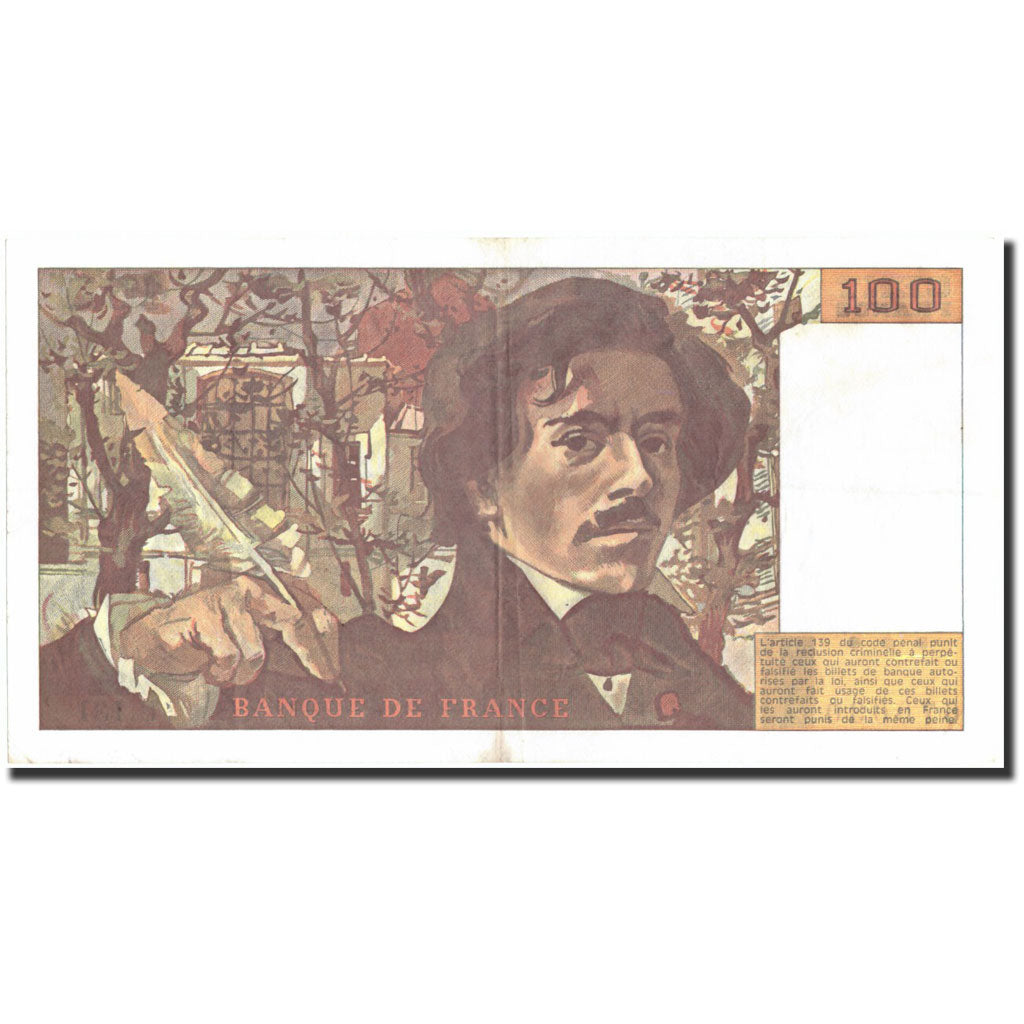 France, 100 Francs, 100 F 1978-1995 ''Delacroix'', 1989, 1989, AU(50-53)