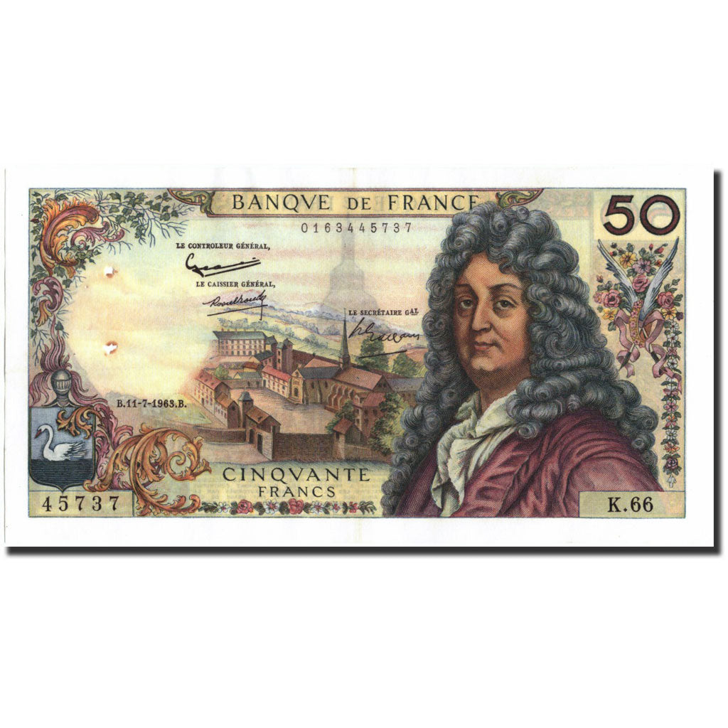 France, 50 Francs, 50 F 1962-1976 ''Racine'', 1962, 1963-07-11, EF(40-45)