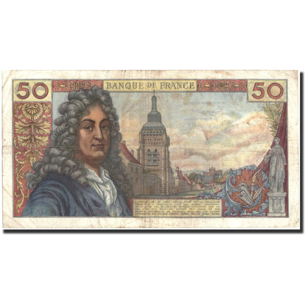 France, 50 Francs, 50 F 1962-1976 ''Racine'', 1962, 1962-06-07, VF(20-25)