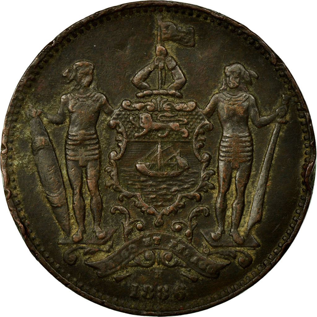 Coin, BRITISH NORTH BORNEO, Cent, 1886, Heaton, Birmingham, EF(40-45), Bronze