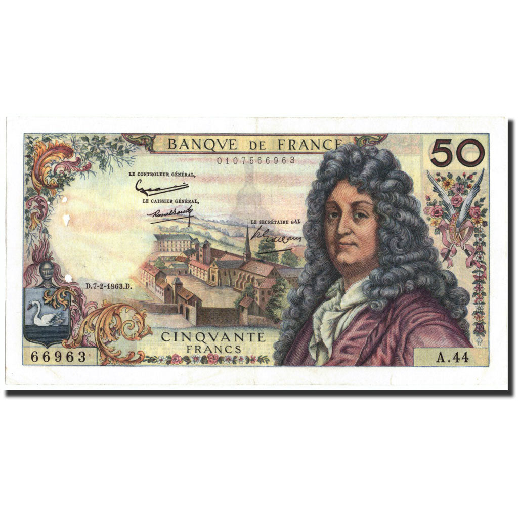 France, 50 Francs, 50 F 1962-1976 ''Racine'', 1963, 1963-02-07, TTB