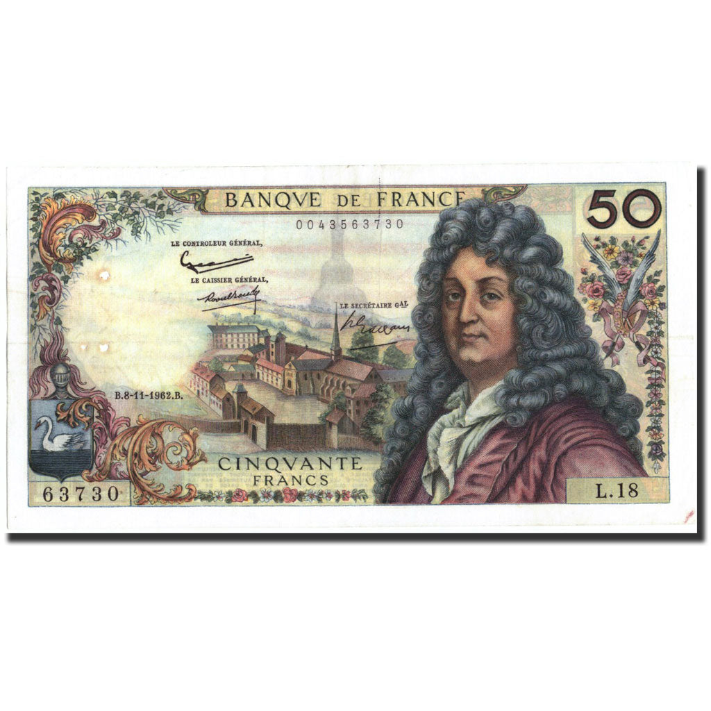 France, 50 Francs, 50 F 1962-1976 ''Racine'', 1962, 1962-11-08, EF(40-45)