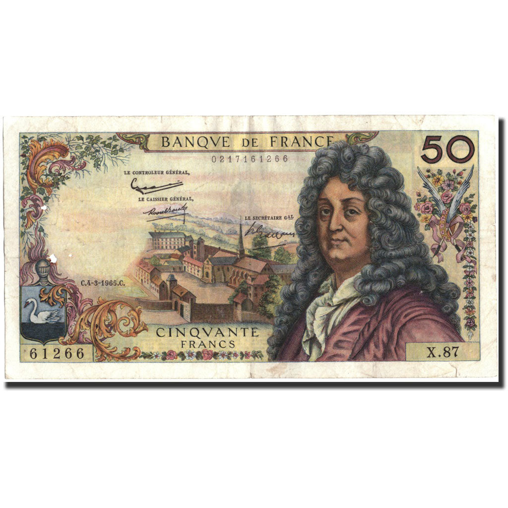 France, 50 Francs, 50 F 1962-1976 ''Racine'', 1965, 1965-03-04, VF(20-25)