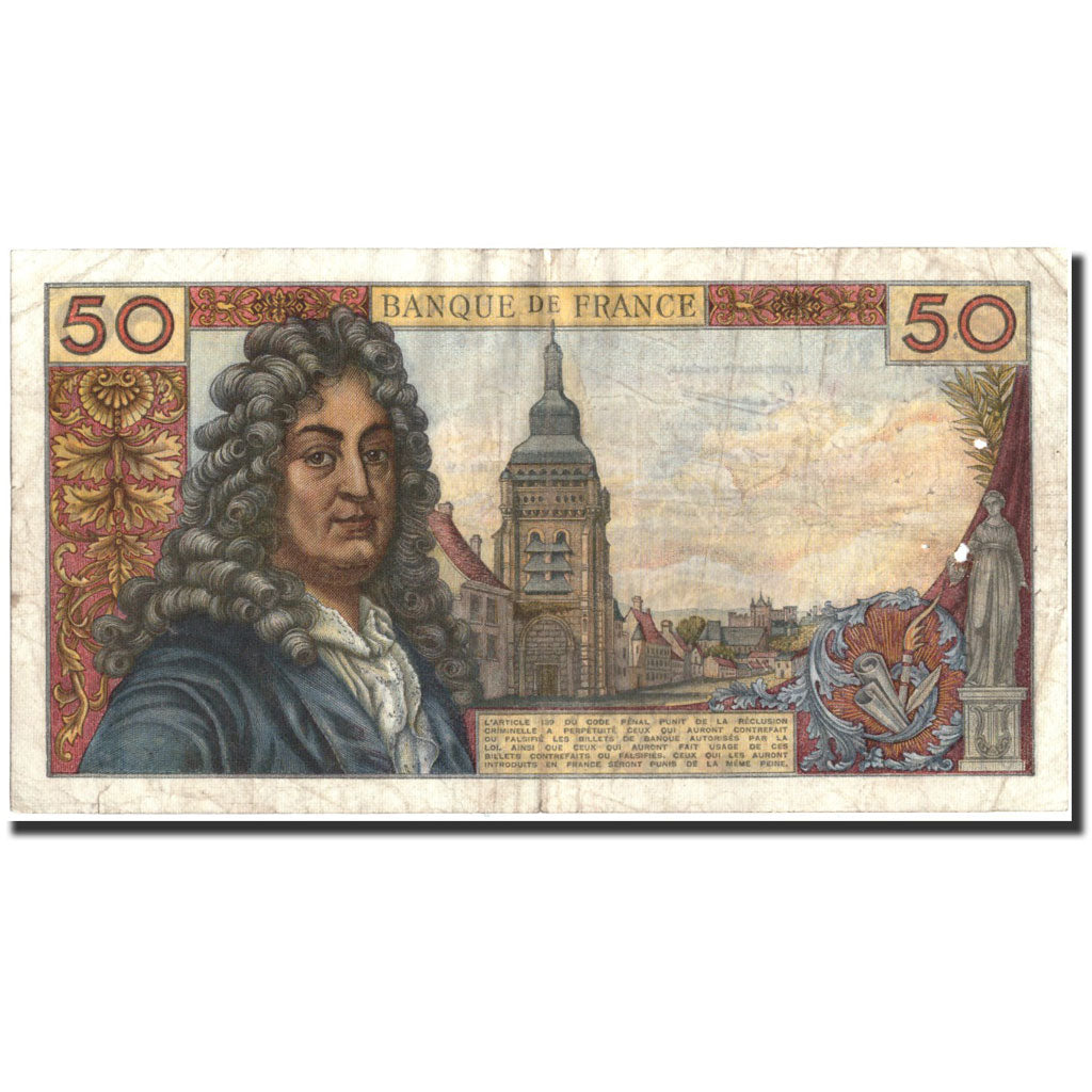 France, 50 Francs, 50 F 1962-1976 ''Racine'', 1965, 1965-03-04, VF(20-25)