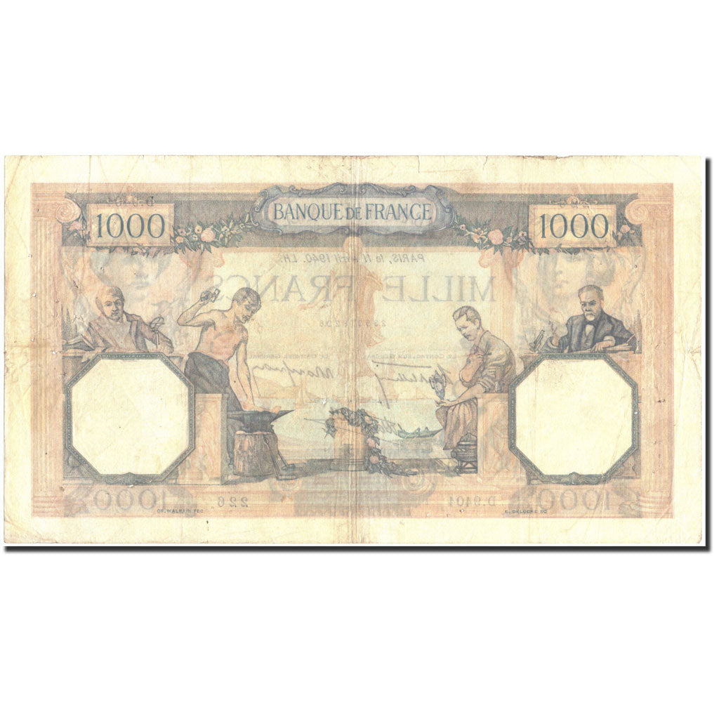 Frankreich, 1000 Francs, 1 000 F 1927-1940 ''Cérès et Mercure'', 1940
