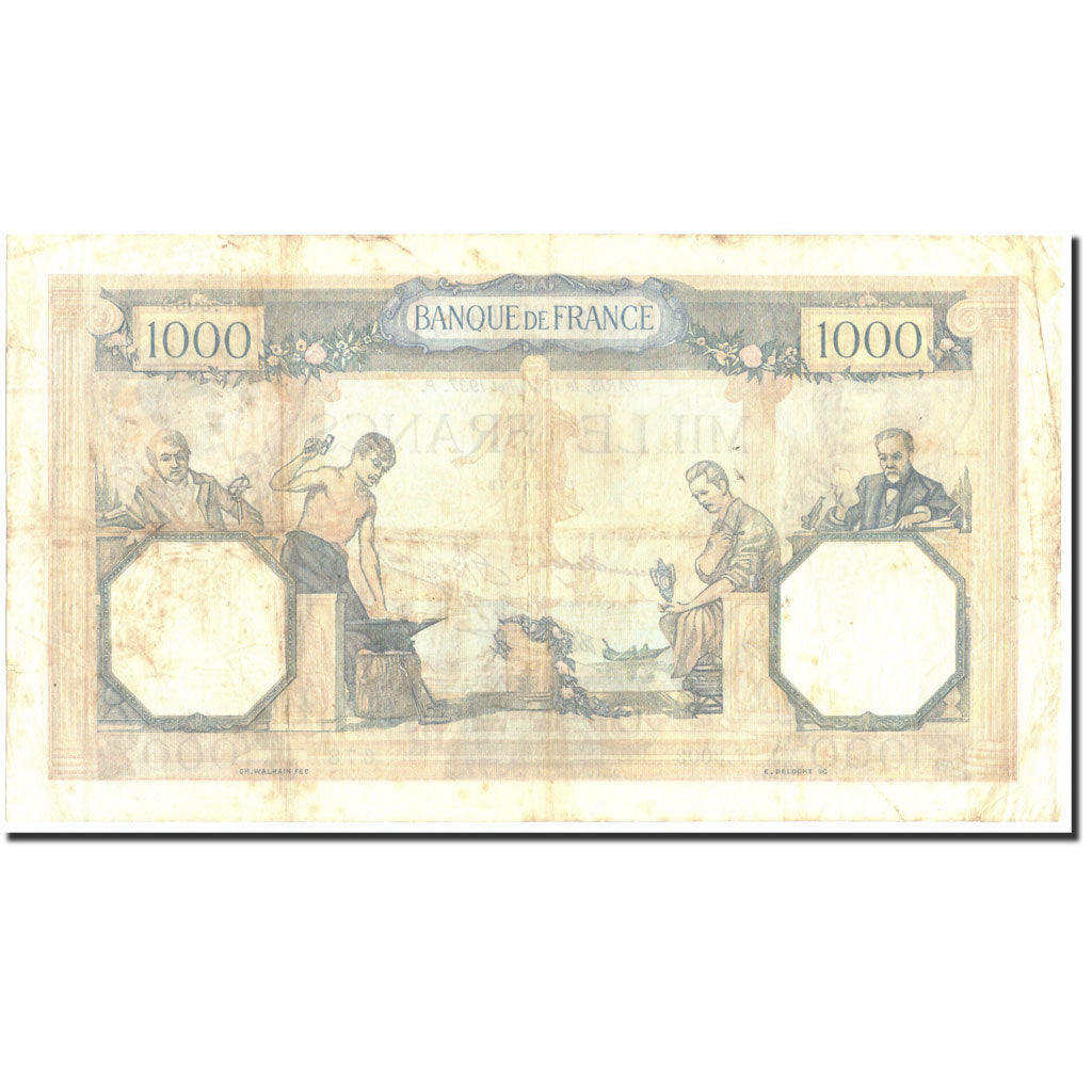 Francia, 1000 Francs, 1 000 F 1927-1940 ''Cérès et Mercure'', 1937