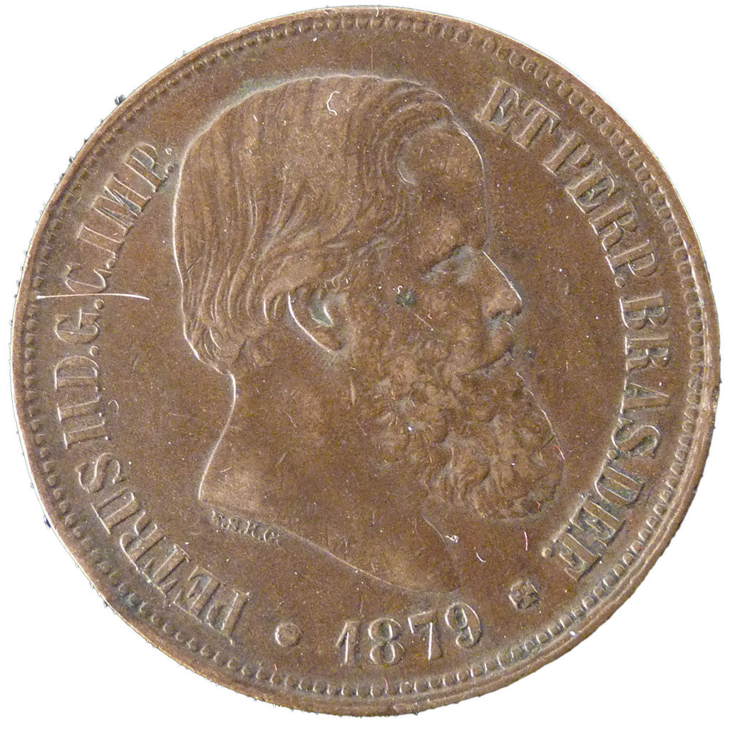 Brazil, 40 Reis, 1879, KM #479, EF(40-45), Bronze, 30.13, 11.90
