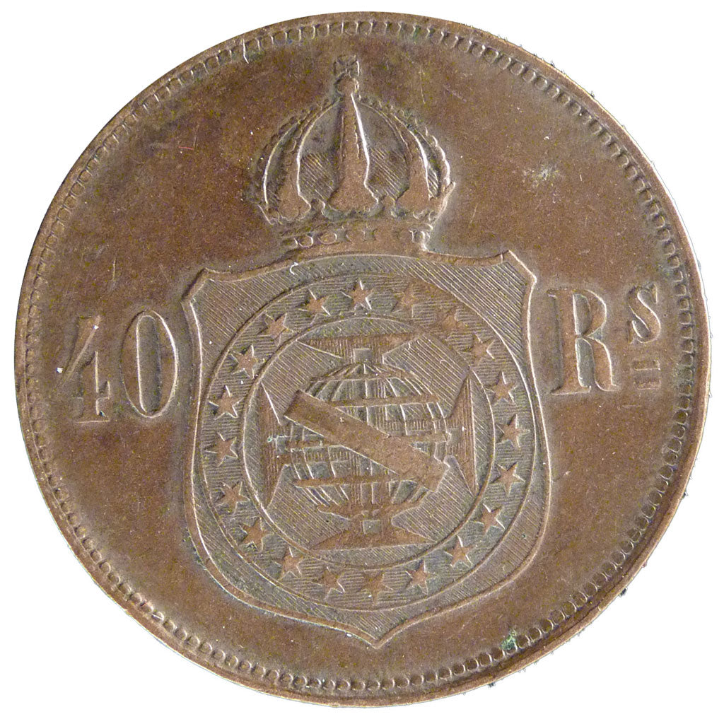 Brazil, 40 Reis, 1879, KM #479, EF(40-45), Bronze, 30.13, 11.90