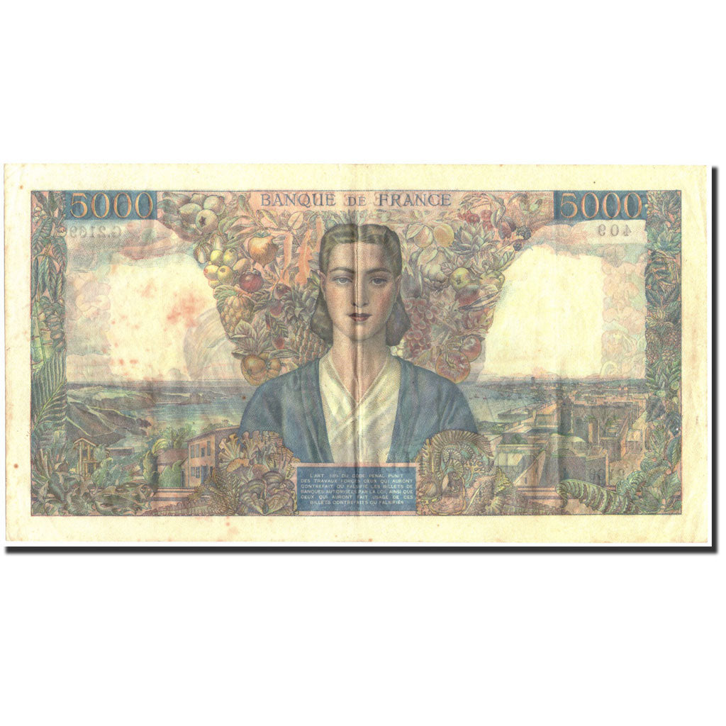 France, 5000 Francs, 5 000 F 1942-1947 ''Empire Français'', 1946, 1946-04-18
