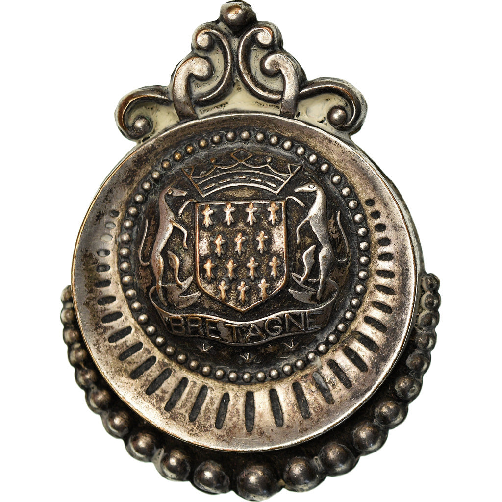 France, Medal, Broche, Bretagne, Geography, VF(20-25), Copper Plated Silver