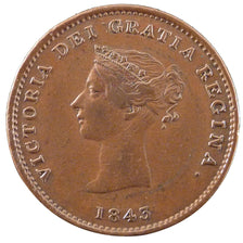 Canada, 1/2 Penny Token, 1843, KM #1, EF(40-45), Bronze, 8.50
