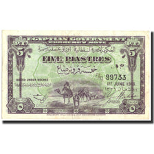 Geldschein, Ägypten, 5 Piastres, 1918, 1918-06-01, KM:162, SS+