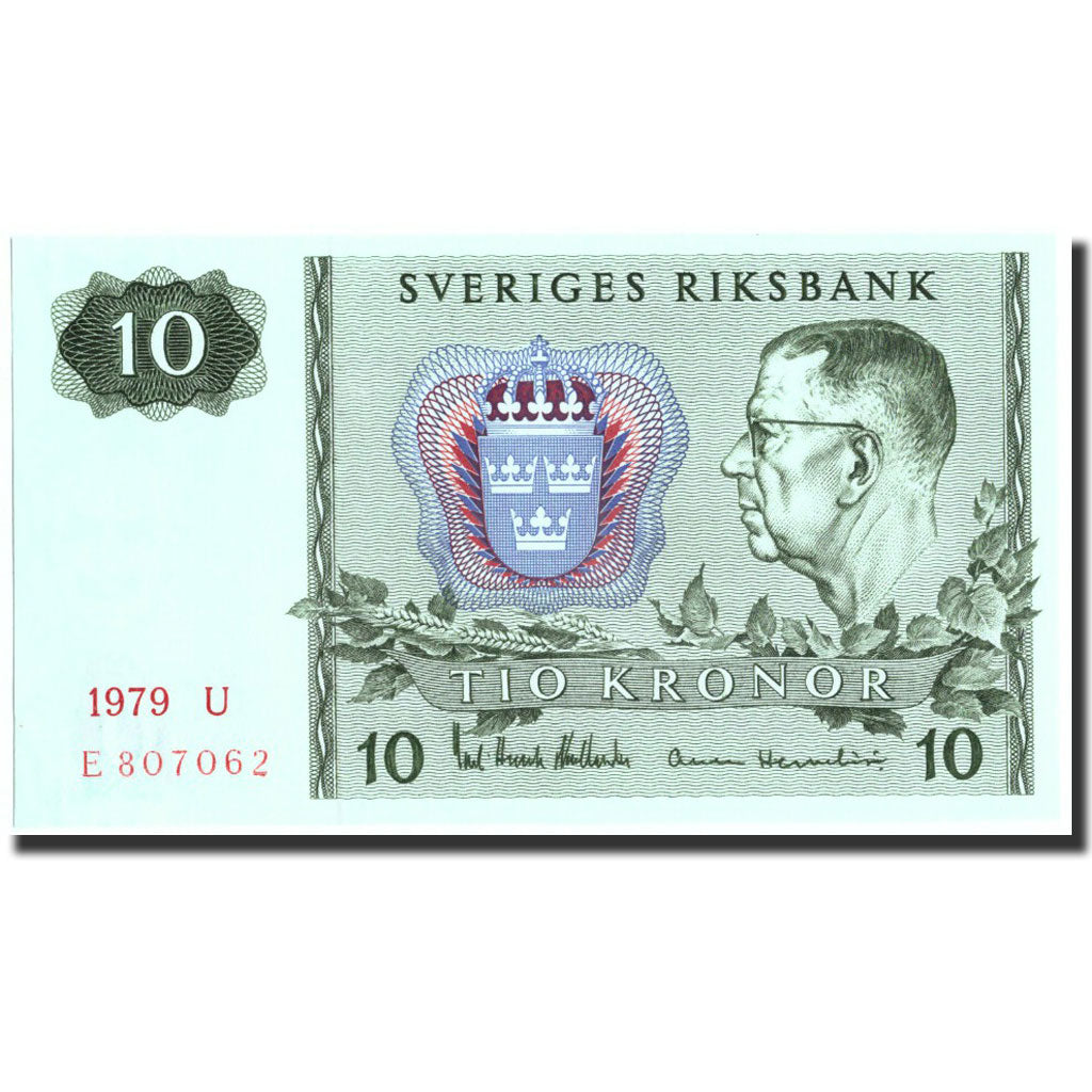 Geldschein, Schweden, 10 Kronor, 1979, 1979, KM:52d, UNZ