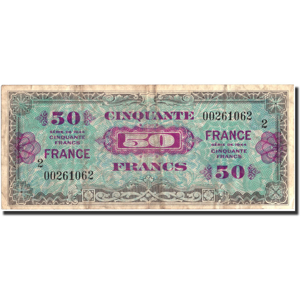 France, 50 Francs, 1945 Verso France, 1945, 1945, TB, Fayette:VF 24.2, KM:122b