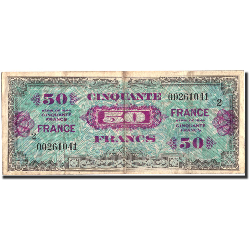 France, 50 Francs, 1945 Verso France, 1945, 1945, VF(20-25), Fayette:VF24.2