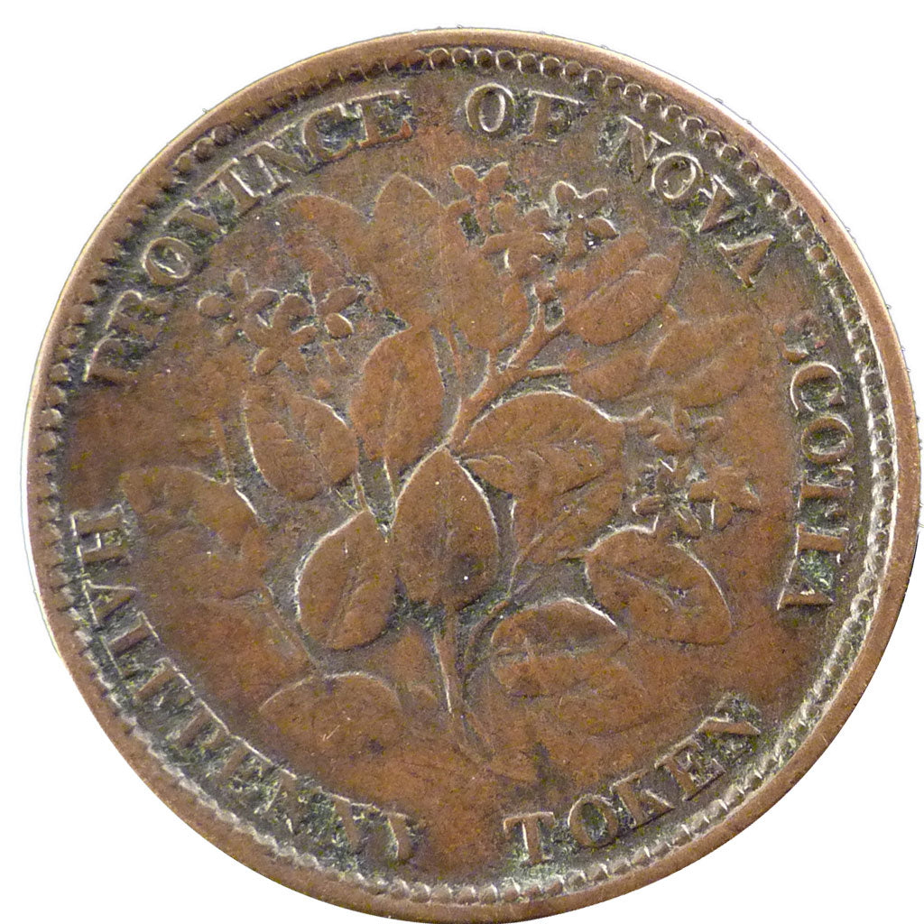 Canada, 1/2 Penny Token, 1856, KM #5, VF(30-35), Bronze, 7.60
