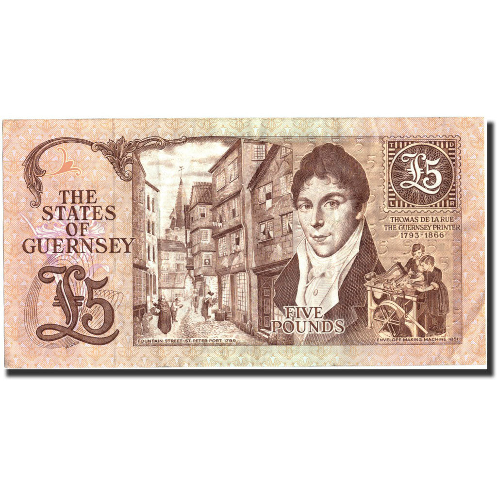 Banconote, Guernsey, 5 Pounds, undated (1980-89), KM:49a, Undated, BB+