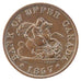 Canada, 1/2 Penny Token, 1857, KM #Tn 2, EF(40-45), Bronze, 7.80