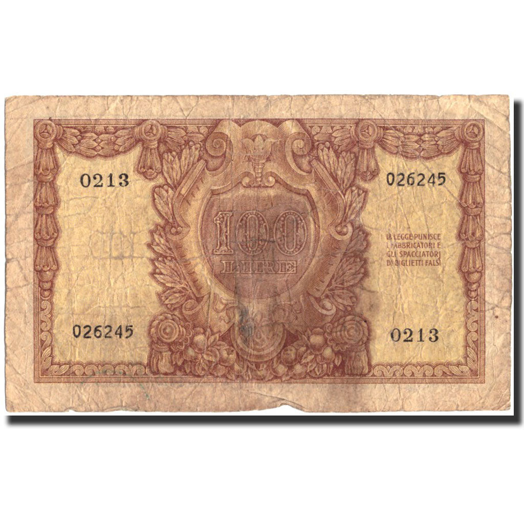Banknote, Italy, 100 Lire, 1951, 1951-12-31, KM:92a, VG(8-10)