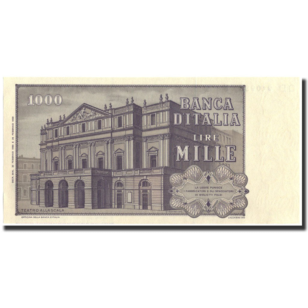 Banknote, Italy, 1000 Lire, (1969-1981), 1980, KM:101g, UNC(65-70)