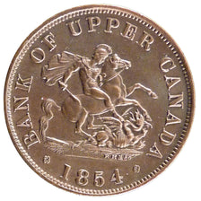 Canada, 1/2 Penny Token, 1854, KM #Tn 2, EF(40-45), Bronze, 8.20