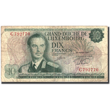 Geldschein, Luxemburg, 10 Francs, 1967, 1967-03-20, KM:53a, SGE+