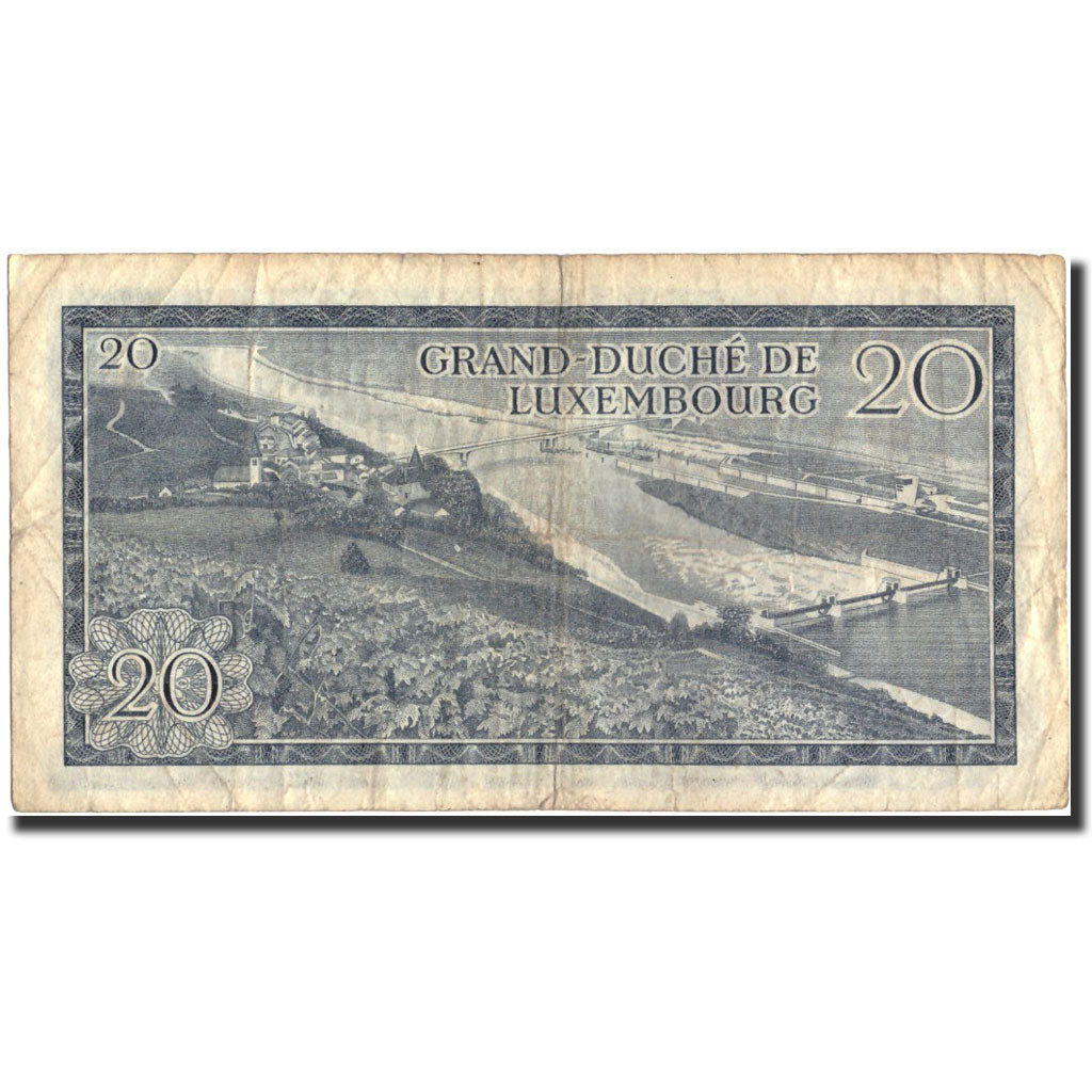 Banknote, Luxembourg, 20 Francs, 1966, 1966-03-07, KM:54a, VF(20-25)