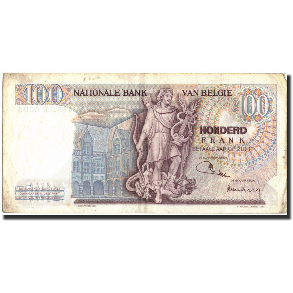Banknote, Belgium, 100 Francs, 1971, 1971-07-30, KM:134b, VF(30-35)